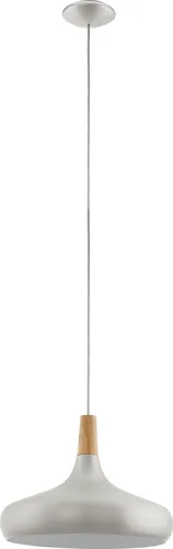 EGLO Pendellampe Sabinar, Hängelampe aus Stahl und Holz - Lampen: Stilvolle Pendelleuchte in Silber und Braun, FSC zertifiziert, ideal für Vintage und moderne Räume.