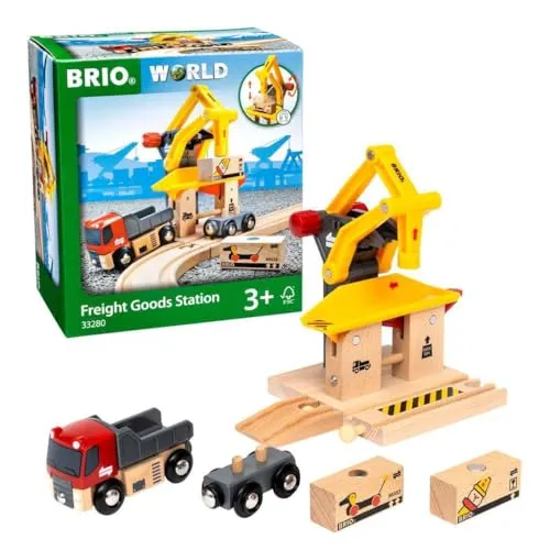 BRIO World Frachtverladestation, Spielgebäude - Gesellschaftsspiel für Kinder ab 36 Monaten, aus hochwertigem Holz, fördert kreatives Spielen und motorische Fähigkeiten.
