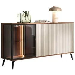 Compleo24 Kommode, Nussbaum, Holzwerkstoff, 154x80x39 cm, Wohnzimmer, Kommoden & Sideboards, Sideboards