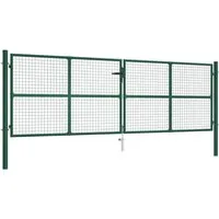 Mesh Gartentor Doppeltor aus Stahl - Dunkelgrün - Gartentor aus robustem Stahl, pulverbeschichtet und wetterdicht. Ideal für Garten oder Hof, abschließbar und korrosionsbeständig für langlebigen Schutz.