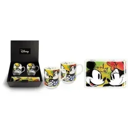 Egan WMSET/23 Mug Set, Porzellan, Grün - Becherset aus hochwertigem Porzellan in Grün, ideal für Disney-Fans – enthält 2 Becher und 2 Platzdeckchen für ein stilvolles Tisch-Setup.