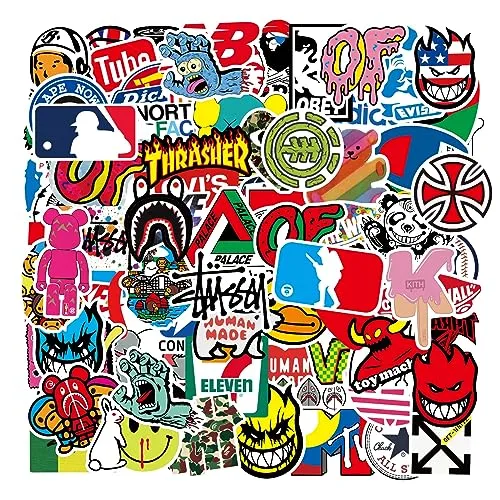 Kaderas Brand Stickers, Trendy Aufkleber Set 101 Stück Wasserdicht Vinyl Stickers Bomb für Auto Motorräder Skateboard Scooter Laptop Koffer Helm