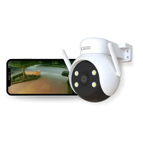 CALEX Smart Security Sicherheitskamera 2K - PTZ Outdoor-Kamera mit Nachtsicht - Überwachungskamera für Außenbereich mit 2K-Videoqualität, 355° Schwenk und Zwei-Wege-Audio für optimale Sicherheit und Kommunikation.
