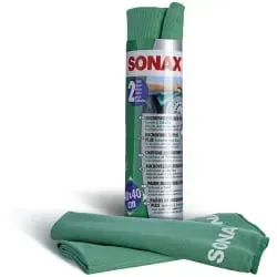 SONAX Microfasertuch Innen & Scheibe PLUS 04165410 , 1 Packung = 2 Tücher - 40 x 40 cm