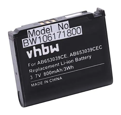 vhbw 1x Akku kompatibel mit Samsung SGH-U800, SGH-U908, SGH-U808, SGH-U900 Soul, SGH-U900v Handy Smartphone Telefon (800 mAh, 3,7 V, Li-Ion)