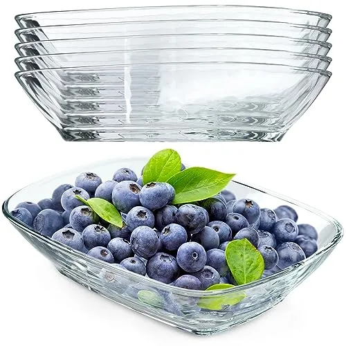 KADAX Glasschüssel, 230ml Salatschüssel aus Glas, Spülmaschinenfeste Obstschale, Snackschale für Mahlzeiten und Partys, Glasschale zum Servieren von Salat (14,3x10,5cm - 6 Stück)