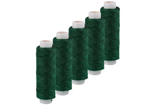 maDDma 5x50m Leinen Garn Leinenzwirn Flachs Nähfaden robust Zwirn, 250 m (5er-Pack), tannengrün