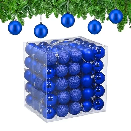 relaxdays Weihnachtsbaumkugel 100er Set, blau in blau von Relaxdays