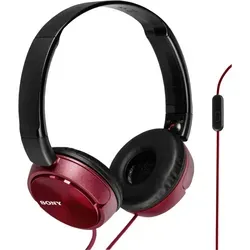 Sony MDR-ZX310AP Rot - Drahtgebundene Diadem-Kopfhörer mit Mikrofon, 1,2 m Kabel und dynamischem Sound für Musik und Anrufe