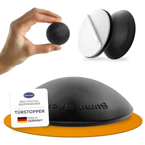 homeXpert Türstopper Wand Schwarz selbstklebend [10 Stück] - Ø 40 mm - kleiner Wandpuffer für Wandschutz - Türpuffer Wand für Türanschlag, Türgriffschutz, Türklinken Stopper