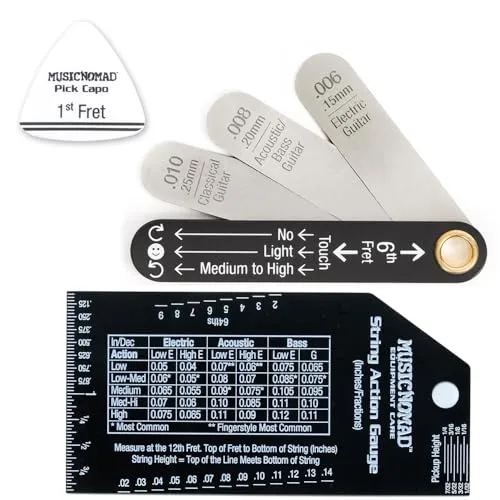 MusicNomad MN614 Combo-Set Messlehren für Halskrümmung und Saitenlage