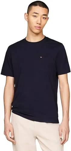 Tommy Hilfiger T-Shirt mit Brusttasche in Marine, Größe M