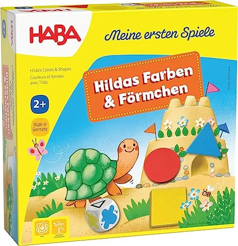 HABA Meine ersten Spiele – Hildas Farben & Förmchen - Gesellschaftsspiel für 1 Spieler, fördert kreatives Spielen und Farbverständnis, ideal für die frühkindliche Entwicklung.