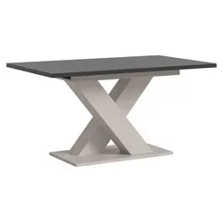 xonox.home Esstisch Motion Kaschmir Nachbildung / grau Nachbildung, ausziehbar - Moderner Esstisch in grau und Kaschmir Nachbildung, ausziehbar von 150 cm auf 190 cm. Das stilvolle X-Fußgestell sorgt für Stabilität und zeitlose Eleganz im Esszimmer. Ideal für gesellige Abende!