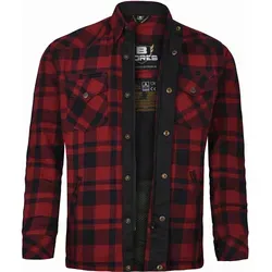 Bores Lumberjack Premium Motorradhemd Schwarz-Rot, Größe S von Bores