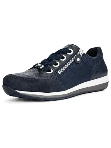 Ara Osaka Damen Sneaker - Blau, 39 EU - Sneaker in Blau, aus atmungsaktivem Glattleder und Veloursleder, mit rutschhemmender Gummisohle für optimalen Halt. Perfekt für Freizeit und Sport.