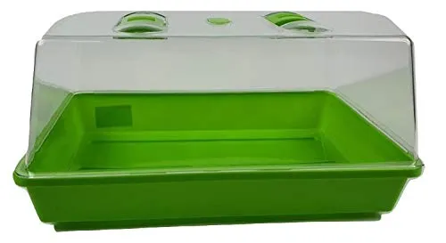 Mini Treibhaus Gewächshaus Anzucht Zimmergewächshaus Kunstoff grün 38x24x18 cm