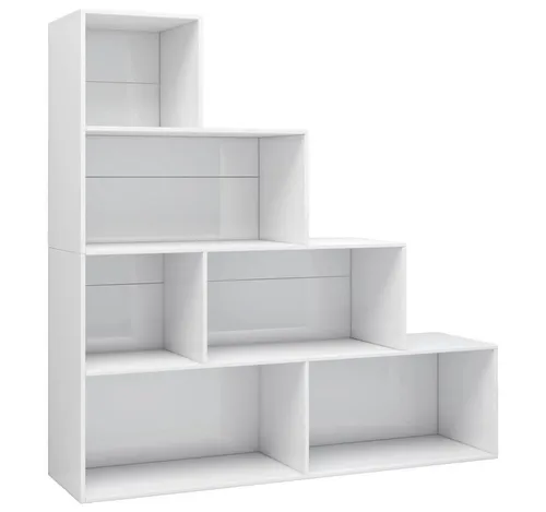 furnicato Bücherregal Bücherregal/Raumteiler Hochglanz-Weiß 155x24x160 cm, 1-tlg.