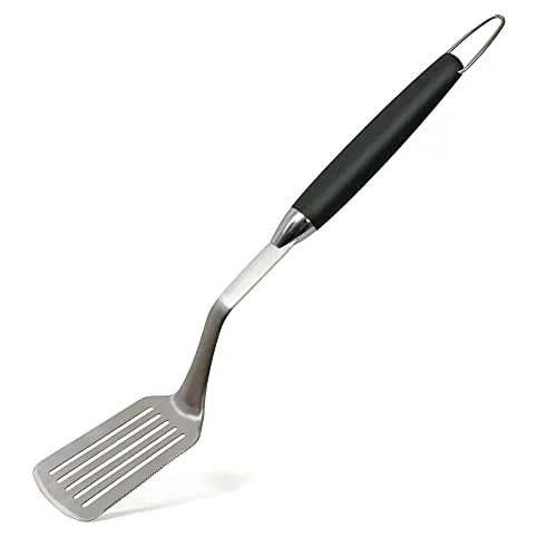 wenco Grillwender mit integrierter Schneide, 51 cm, Edelstahl/Kunststoff, Hitzebeständig, ergonomischer Griff, Pfannenwender mit Aufhängung und Griffmulden, Silber