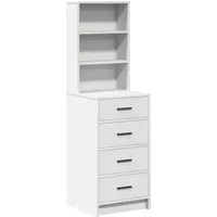 vidaXL Hochboard mit Schubladen Weiß 40 x 41 x 135 cm - Kommode aus Holzwerkstoff mit 4 Schubladen, modernes Design und viel Stauraum für Geschirr und Deko, ideal für Esszimmer und festliche Anlässe.