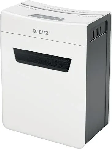 Leitz IQ 8X Protect Premium P4 Aktenvernichter - Aktenvernichter mit Partikelschnitt (4 x 40mm), P-4 Sicherheitsstufe, leise (58 dB) und Anti-Papierstau-Technologie. Perfekt für den täglichen Einsatz im Home Office mit 14-Liter-Auffangbehälter.