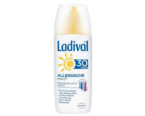 STADA LADIVAL ALLERG HAUT LSF30 - Sonnenschutzspray - Medizinisches Sonnenschutzmittel für allergische Haut, bietet zuverlässigen Schutz mit LSF 30. Ideal für empfindliche Hauttypen, schützt effektiv vor Sonnenexposition.