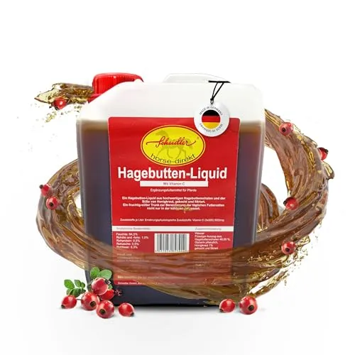 Scheidler horse-direkt Hagebutten Liquid für Pferde 2500ml Hochdosiert – Natürlicher Vitamin C Booster aus Hagebuttensud – Hohe Bioverfügbarkeit – Alternative zu Hagebutten ganz & getrocknet