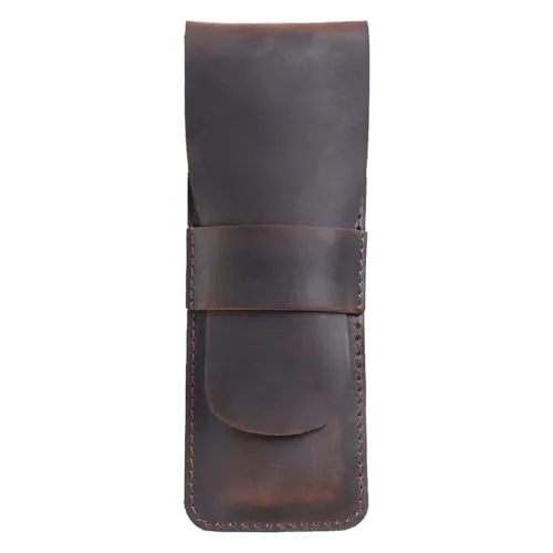 Leder Stifteetui, 17cm Vintage Schutzhülle für Stift, 5,8cm Breite, Retro Stiftemappe Stifteetui für Bleistift bis zu 3 Stifte Innerhalb Halten