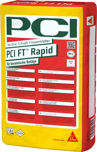 PCI FT Rapid 25kg - Flexibler Schnell-Fliesenkleber - Kleber & Mörtel für Fußböden, ideal für schnelle Verlegung keramischer Beläge dank kurzer Aushärtungszeit.