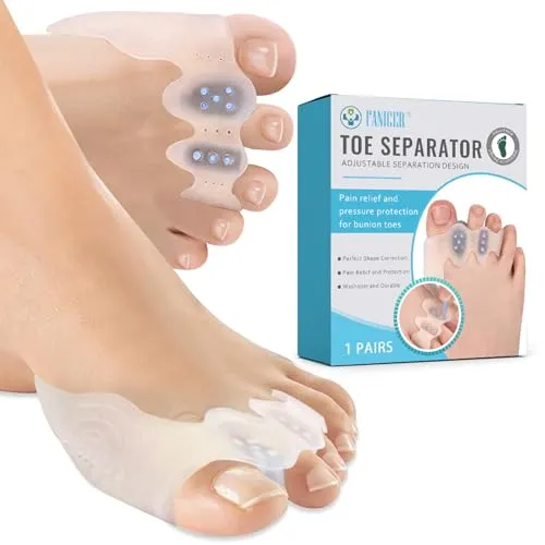 Hallux Valgus Zehenkorrektor, Verstellbare Hallux Valgus Zehen Korrektur, Toe Überlappende Zehenspreizer, Ballenzeh korrektor für Damen und Herren, Rutschfester Zehenspreizer