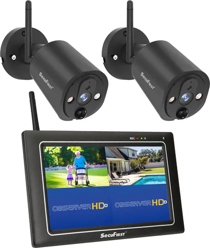 SecuFirst 2K Überwachungskamera Aussen mit Innen Monitor