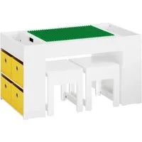 SoBuy Kindersitzgruppe KMB75 - Kindertisch mit 2 Stühlen - Sitzgarnituren für Kinder, robust und belastbar: Tisch bis 62kg, Stühle bis 75kg, ideal für kreative Spielstunden.