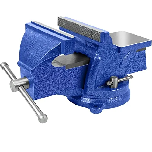 HRB Schraubstock, Robust, 125 mm Backenbreite für Werkbank 360° drehbar Gewicht 8,5 Kg