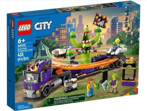 LEGO 60313 LKW mit Weltraumkarussell - Entdecken Sie das LEGO City Weltraumkarussell! Mit 3 Minifiguren und 433 Teilen erleben Kinder kreativen Spielspaß und fördern ihre Fantasie. Ideal für kleine Bauherren ab 6 Jahren.