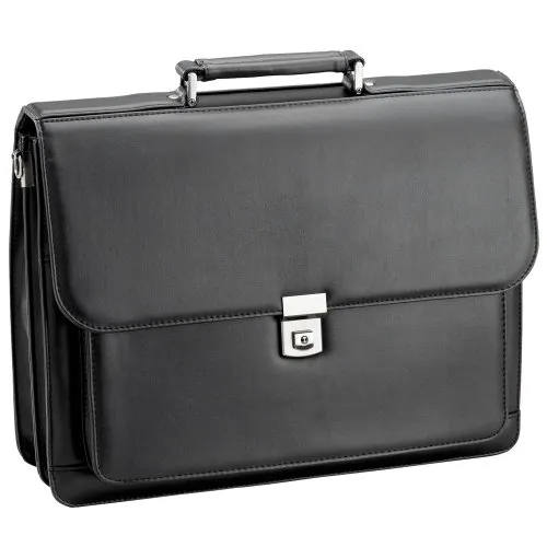 D&N Business Line Aktentasche 40 cm, 19L, schwarz - Messenger-Bags mit praktischem Hauptfach und Reißverschluss, ideal für den täglichen Bürobedarf und optimal organisiert durch diverse Fächer.