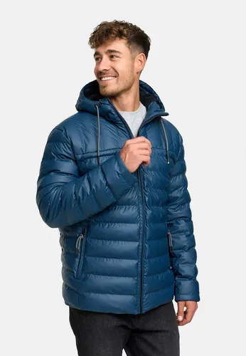 Indicode Steppjacke Herren INAmiso in Daunen-Optik - Moderne Steppjacke für Herren mit sportlichem Design und hohem Tragekomfort. Die wattierte Verarbeitung bietet angenehme Wärme und die großzügige Kapuze schützt zuverlässig vor Wind und Wetter. Ideal für Alltag und Freizeit.