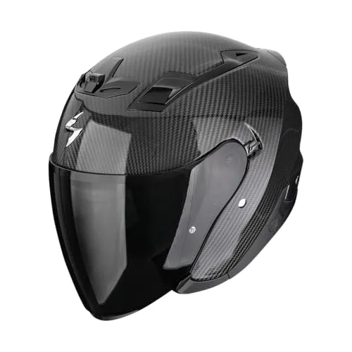 Scorpion EXO-Z1 Carbon Jethelm - Schwarz - XXL - Erleben Sie Komfort und Stil mit dem Scorpion EXO-Z1 CARBON Jethelm. Die ultraleichte Carbon-Schale sorgt für ein angenehmes Fahrgefühl, während das antimikrobielle Innenfutter für optimale Feuchtigkeitsregulierung sorgt.