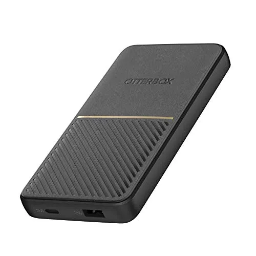 OtterBox Robustes Schnellladegerät, 10K mAh USB A&C 18W USB-PD Mobiles Ladegerät - Schwarz