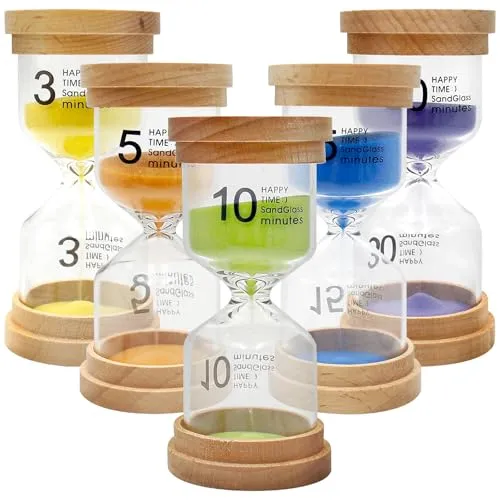 Sanduhr Set Kinder 5-TLG in bunten Macaron Farben von Rwbimti