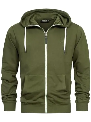 Indicode Herren INChristos Sweatjacke mit Kapuze und Reißverschluss - Kapuzenpullover für Herren, Regular Fit, nachhaltig produziert mit recycelten Materialien, ideal für lässige Freizeitlooks.