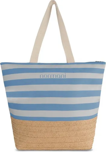 normani Strandtasche Mackay – Große Schultertasche in Blau/Grün - Geräumige 30 l Strandtasche aus strapazierfähigem Material mit Innentasche. Ideal für den Strand oder Sport und bietet ausreichend Platz für alles, was Sie benötigen.