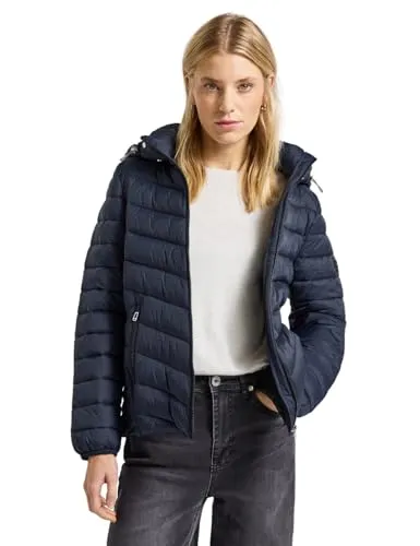 Street One Damen 2005548 Jacke mit Abnehmbarer Kapuze, deep Blue, 34 - Funktionsjacke mit abnehmbarer Kapuze, ideal für wechselhaftes Wetter und angenehm gefüttert für höchsten Tragekomfort.