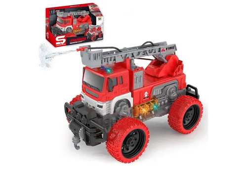 Esun Spielzeug-Feuerwehr Feuerwehrauto Feuerwehr Spielzeug ab 2 3 4 Jahre, mit Wasserspritze, (Set, Komplettset), Feuerwehr Auto Kinder mit Licht & Sound, 1:16