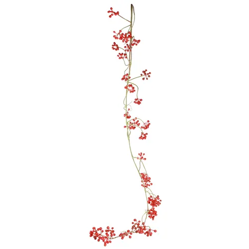Künstliche Hängepflanzen Beerenzweig Rot Grün Deko Herbst Winter H150cm