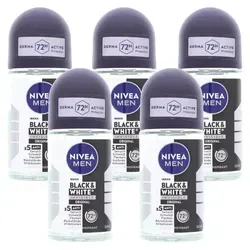 NIVEA MEN Black & White Invisible Original Deo Roll On je 50ml 72H 5 x