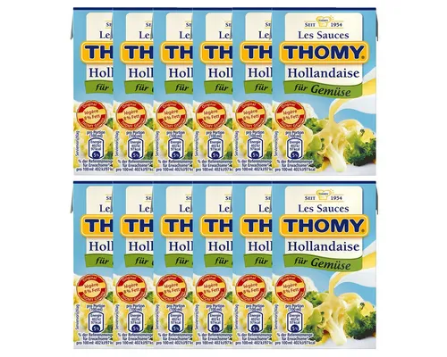 THOMY Saucen, Thomy Les Sauces Hollandaise für Gemüse Fett reduziert 250ml 12er Pack