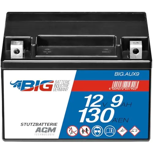 BIG AUX9 Premium Stützbatterie AGM 12V 9Ah 130A/EN