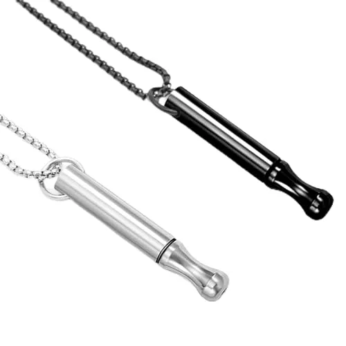 nplaseta 2 Stück Rauchentwöhnung Hilfsmittel, Rauchentwöhnung Atemkette, V2 Halskette Rauchfrei Original, Angst Atemhalskette mit Widerstand,Gegen Rauchen Aufhören Necklace