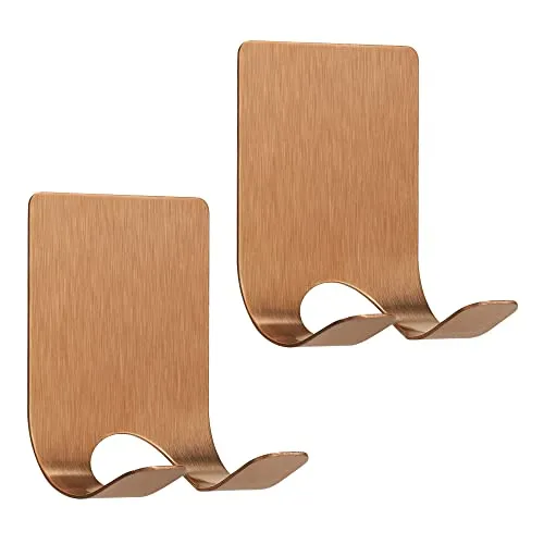 kwmobile 2x selbstklebende Halterung für Rasierer - für versch. Oberflächen - Nassrasierer Halter Set - Wand Haken Rosegold