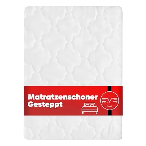 Eve Textile® Gesteppter Matratzenschoner 180x200 cm - Matratzenauflagen, atmungsaktiv und feuchtigkeitsregulierend für ein angenehmes Schlafklima – ideal für Allergiker, maschinenwaschbar und langlebig.